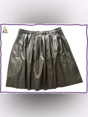 BCBGeneration Black Faux Leather Pleated Mini Skirt